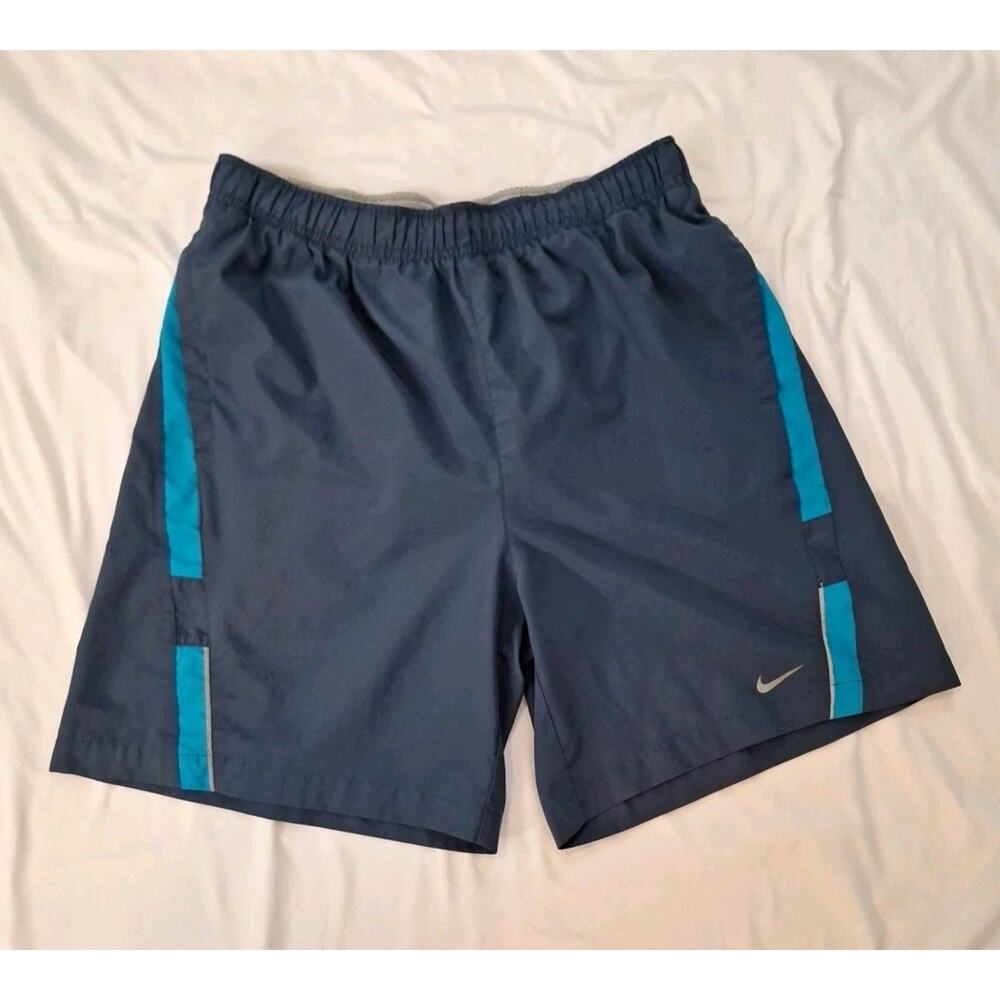 Mens Nike Lined Running Shorts Blue Teal Large